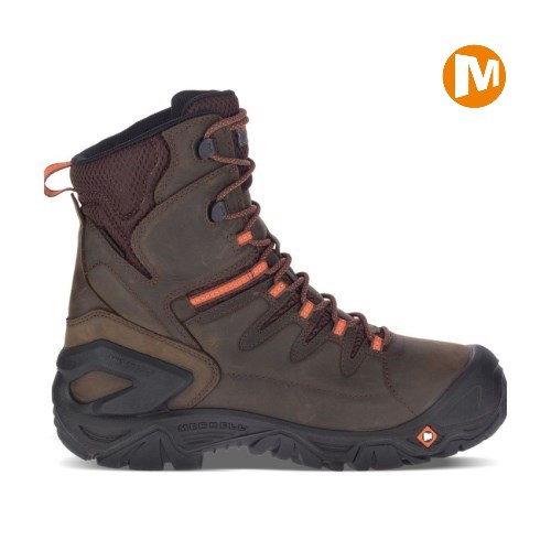 Merrell Strongfield Leather 8" Thermo Waterproof Comp Toe Sicherheitsschuhe Herren Schokolade [DE-JEFTR]